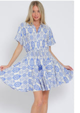 Patricia Blue Tie Front dress