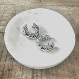 Twisted Chunky Silver Hoops - PRINZZESA BOUTIQUE