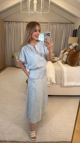 Floral Embroidery Cotton Lace Trim Skirt Top Set