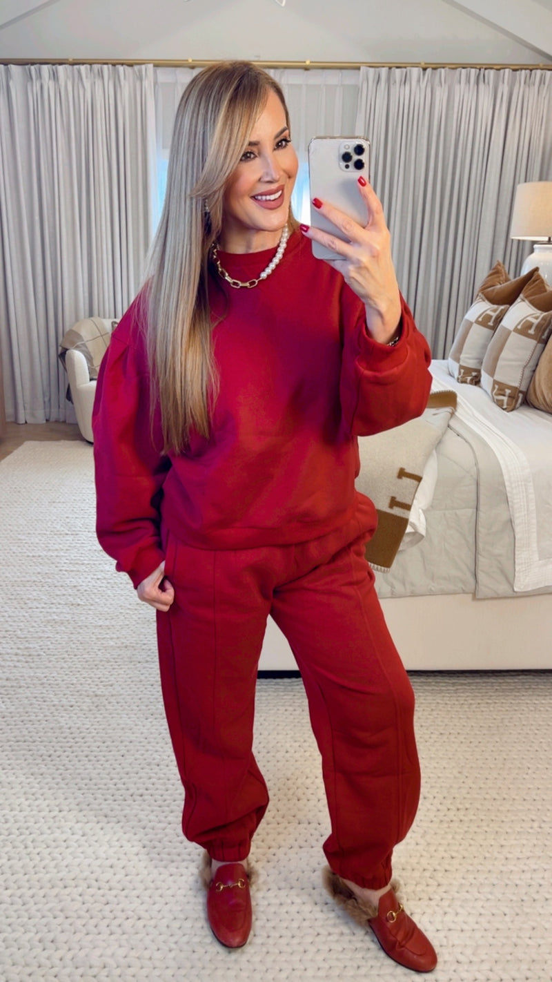 Emery Burgundy Jogger