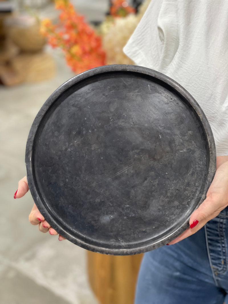 black marble round tray - 2