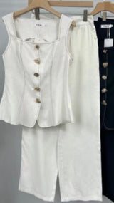 Linen Two Piece Pant Set