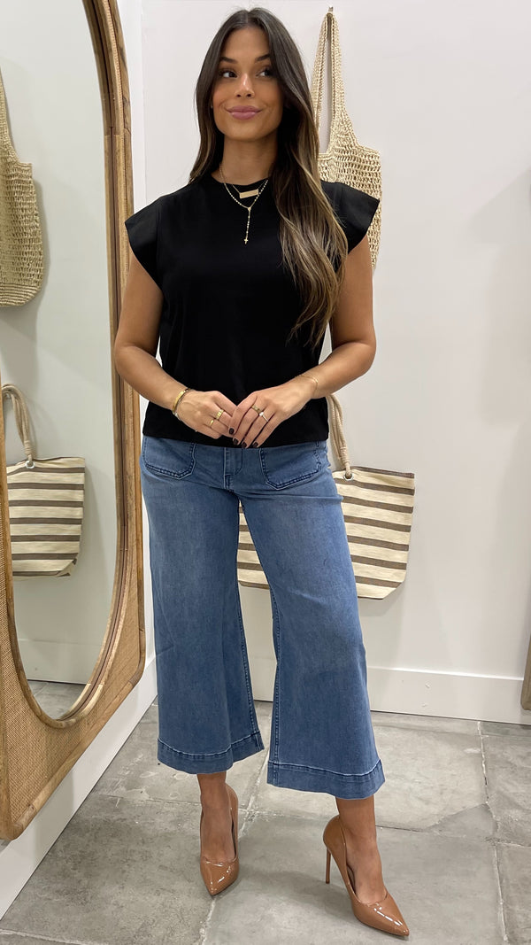 Roan Black Sleeveless Top