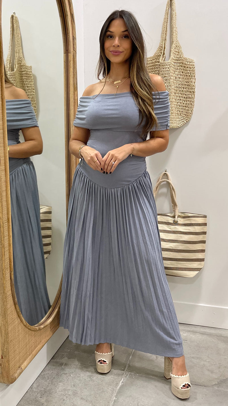 Ashton Slate Blue Maxi Dress