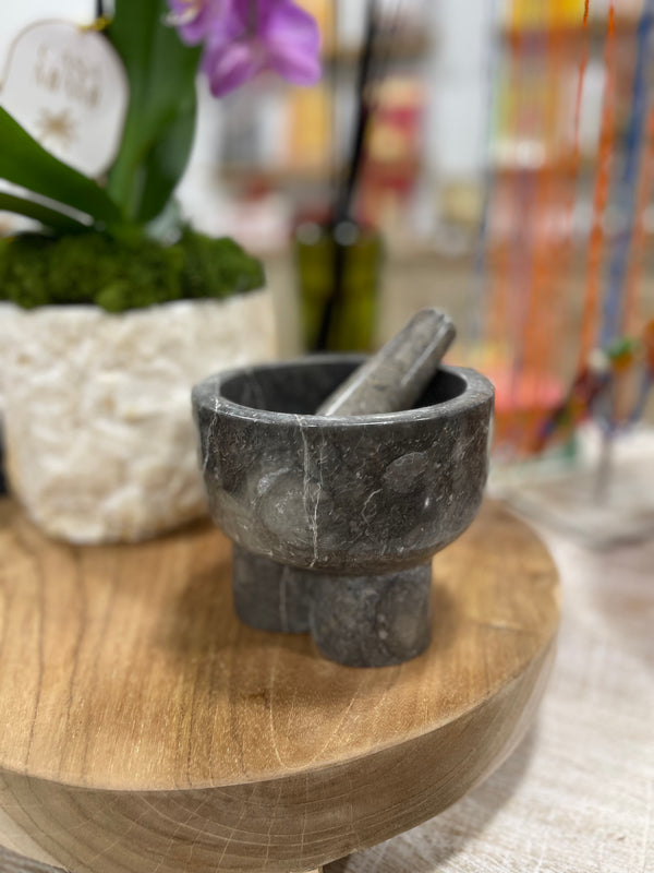 Grey Marble Mortar and Pestle