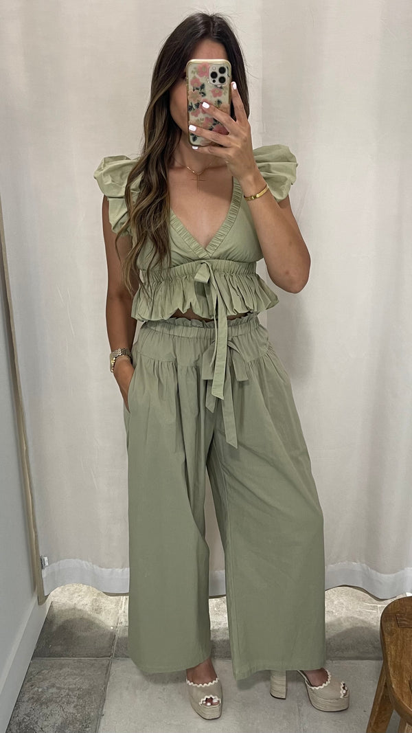 Virginia Olive Pant Set