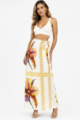 Coastal Orchid Wrap Skirt Yelow