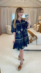 Margaux Black Embroidered Dress - PRINZZESA BOUTIQUE