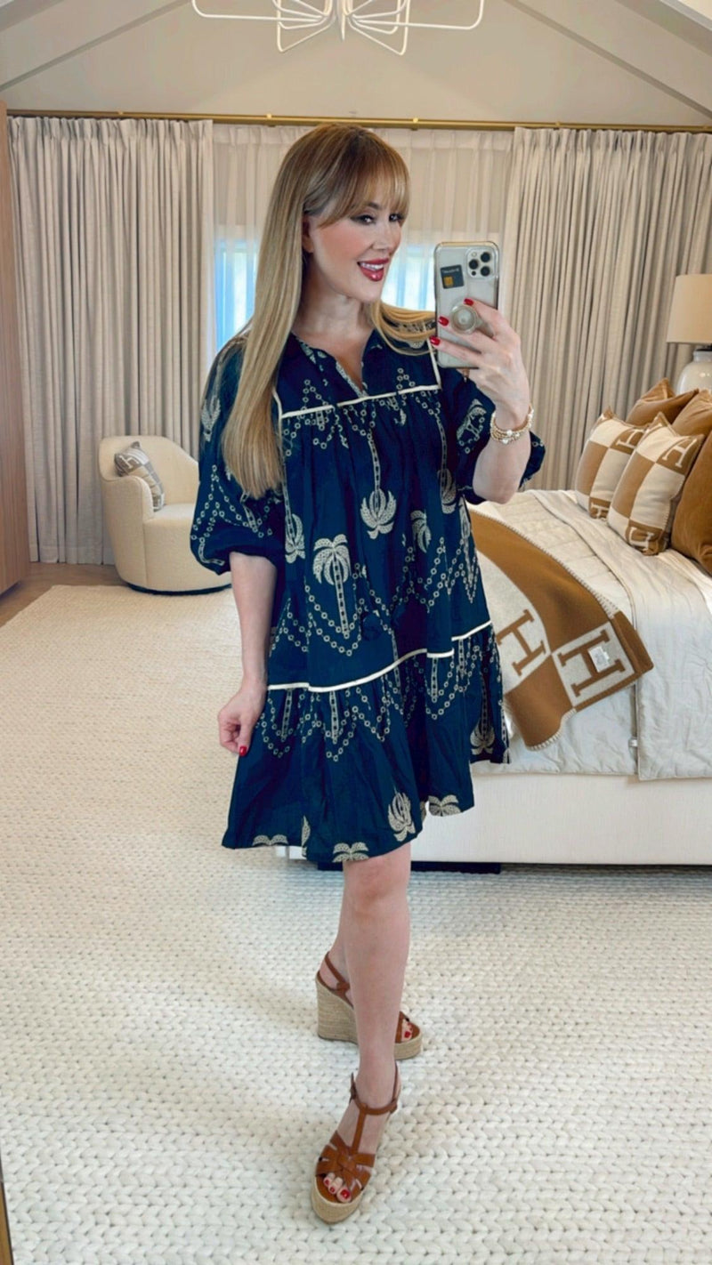 Margaux Black Embroidered Dress - PRINZZESA BOUTIQUE