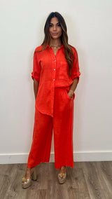 Lucia Linen Button Up Top - PRINZZESA BOUTIQUE