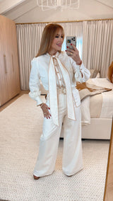 Garner Off White Linen Pants