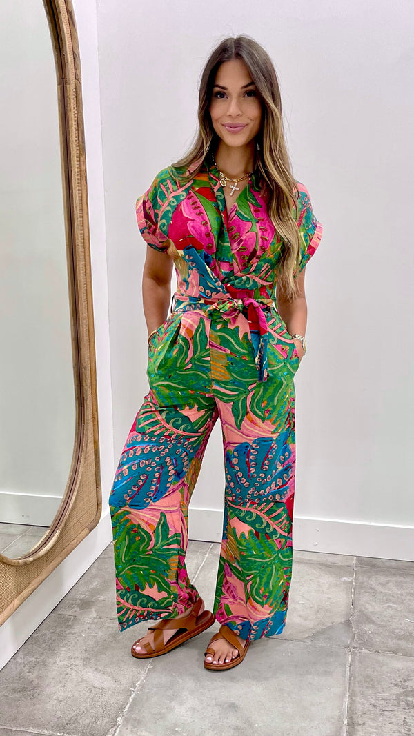 Calyspo Coral Jumpsuit