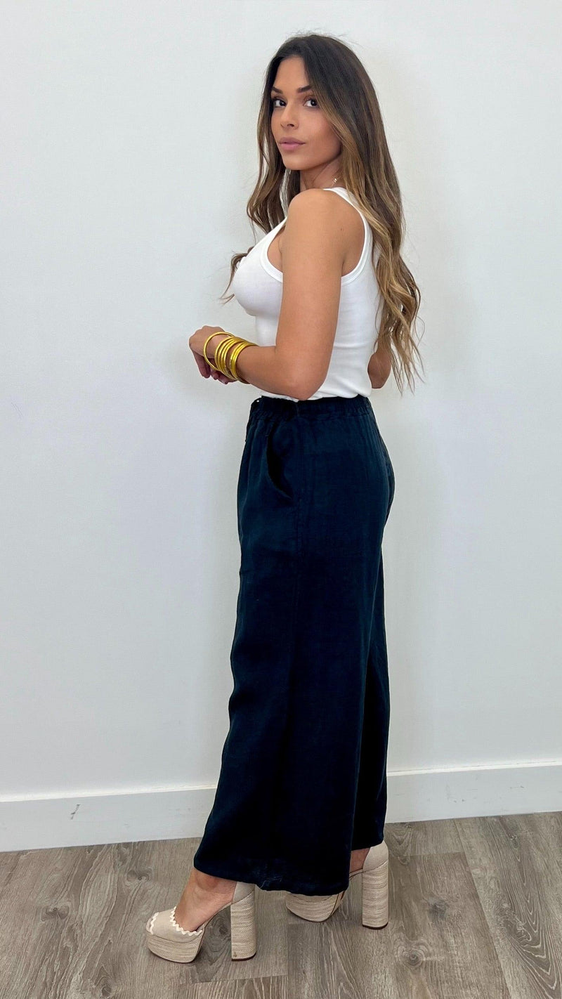 Alessandra Linen Pants - PRINZZESA BOUTIQUE