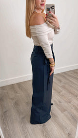 Aurelia Navy Striped Pants