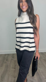 Senara Natural Black High Neck Top - PRINZZESA BOUTIQUE