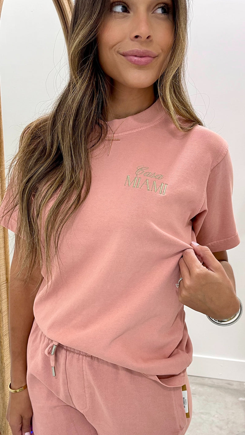 CasaMiami Merch Heavy Tee Salmon Pink