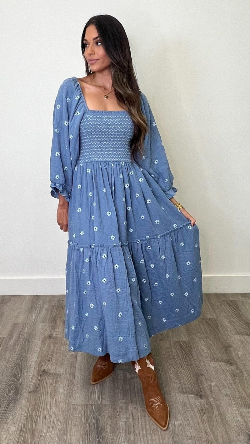 Amber Indigo Maxi Dress - PRINZZESA BOUTIQUE