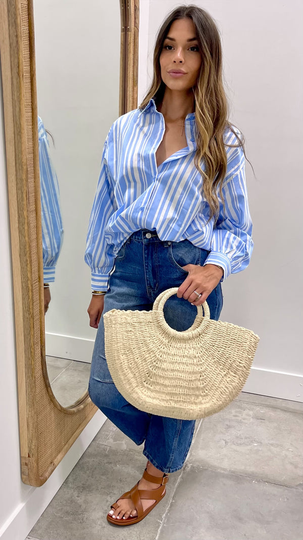 Mayrens Favorite Button Down Blue and White