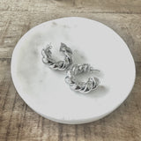 Twisted Chunky Silver Hoops - PRINZZESA BOUTIQUE