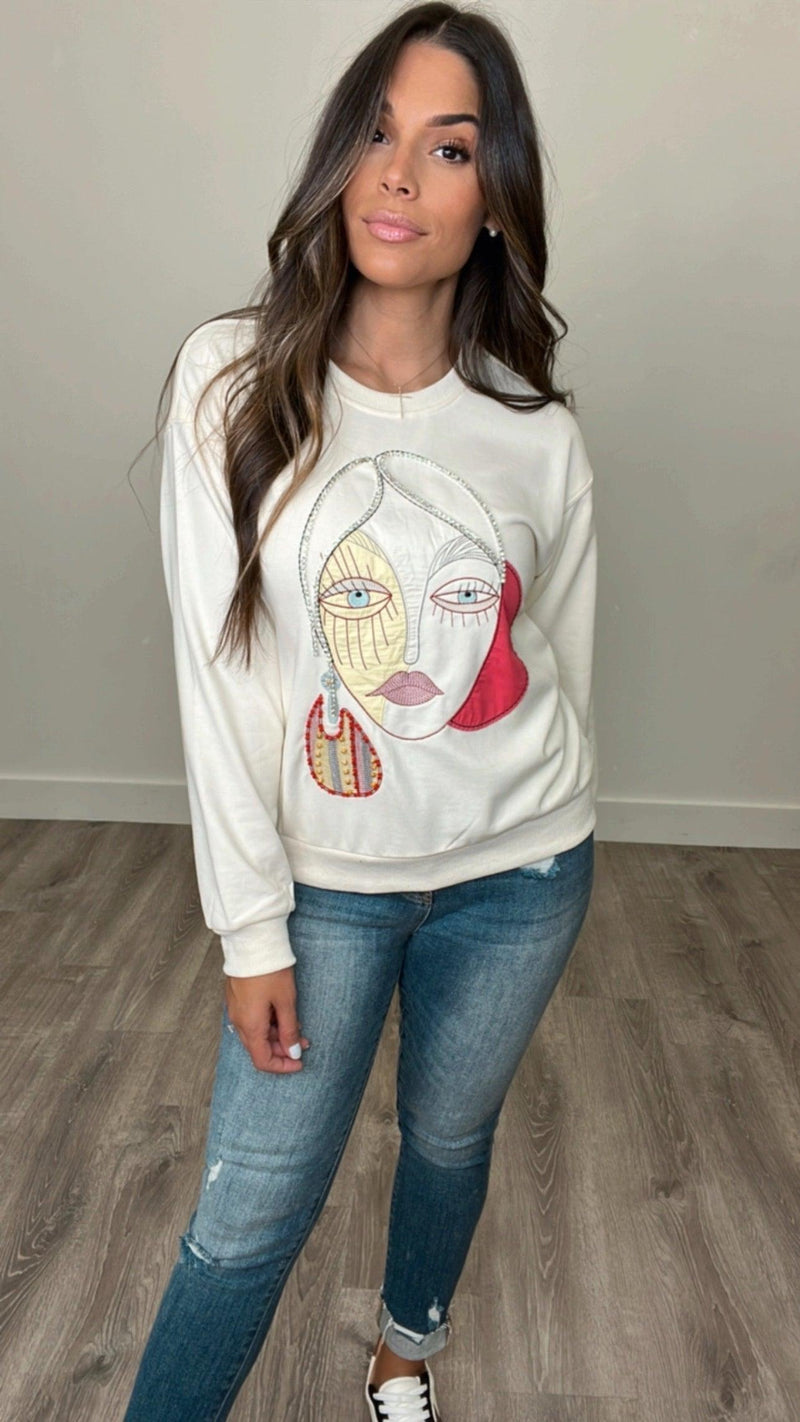 Reina Apricot Sweatshirt