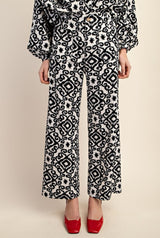 Black and White Geo Print Pants