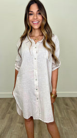 Gina Linen Dress - PRINZZESA BOUTIQUE