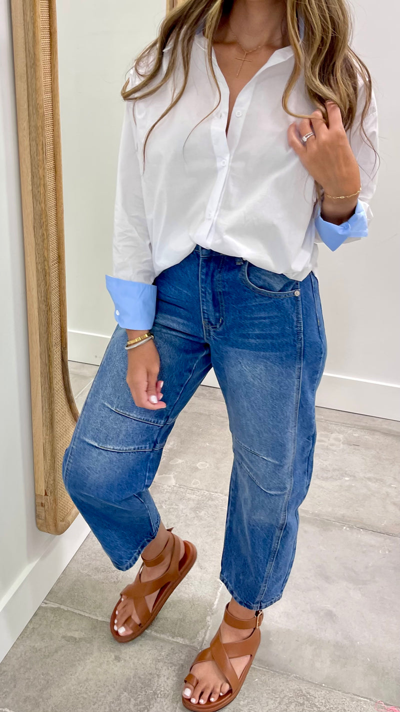 French Cuff White Top