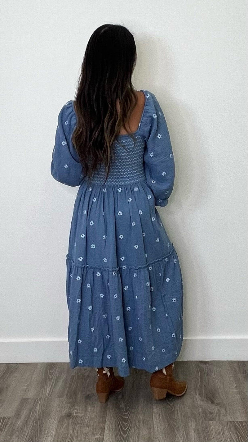 Amber Indigo Maxi Dress - PRINZZESA BOUTIQUE