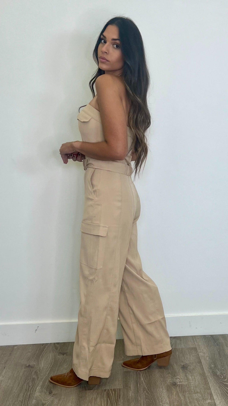 Elwood Camel Jumpsuit - PRINZZESA BOUTIQUE