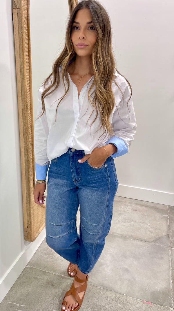 French Cuff White Top