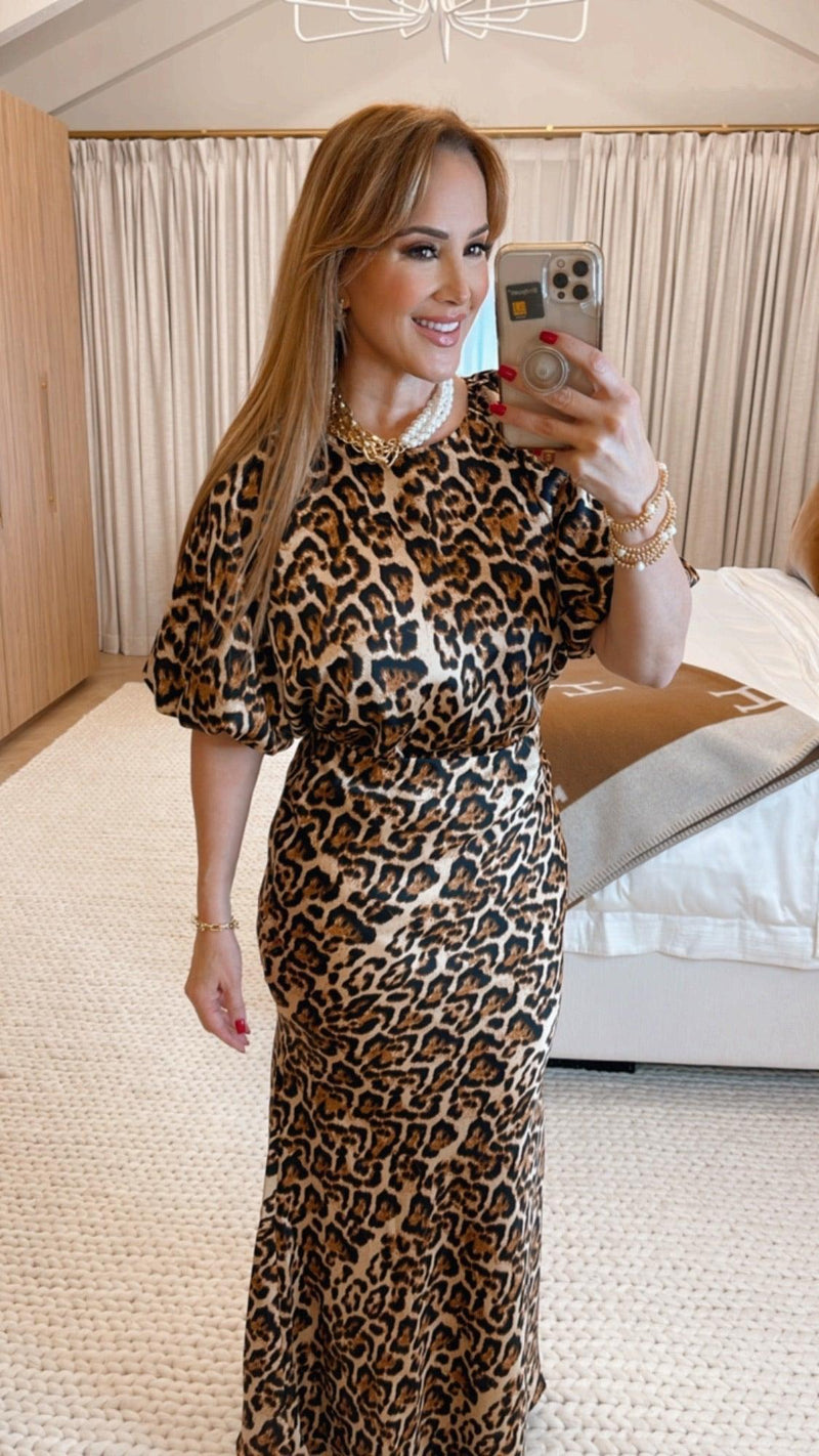 Gracie Brown Animal Print Maxi Skirt - PRINZZESA BOUTIQUE