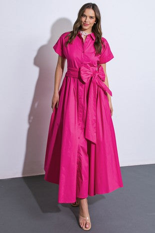 Marina Fuchsia Midi Dress