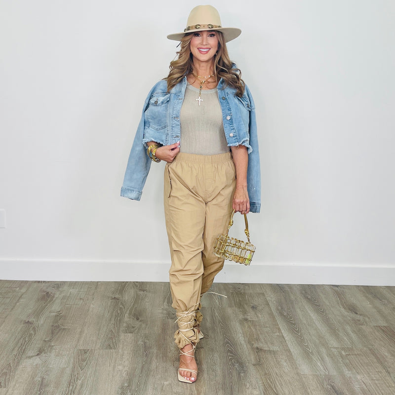 Roux Cargo Pants in Khaki - PRINZZESA BOUTIQUE