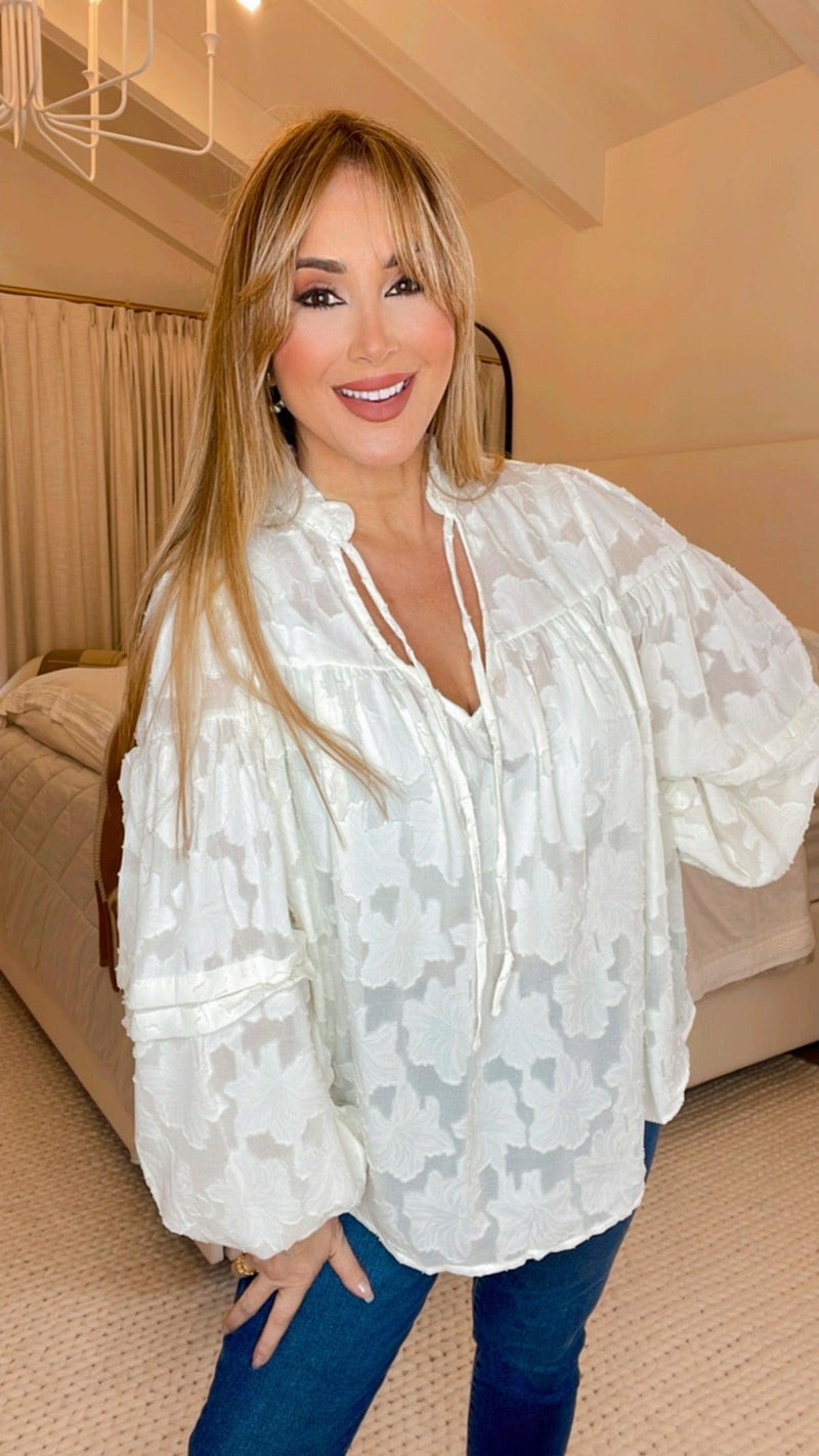 Oriana Off White Blouse - PRINZZESA BOUTIQUE