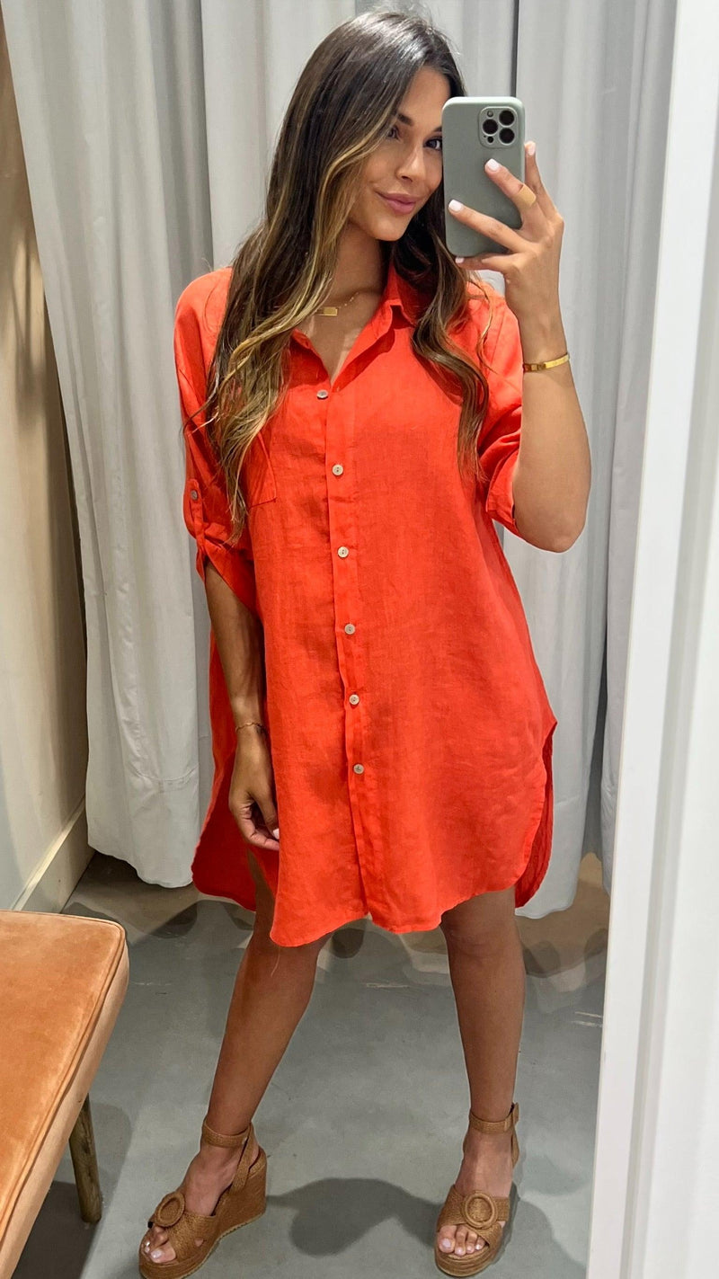 Gina Linen Dress - PRINZZESA BOUTIQUE