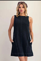 Mineral Muse Open-Back Mini Dress Soft Wash