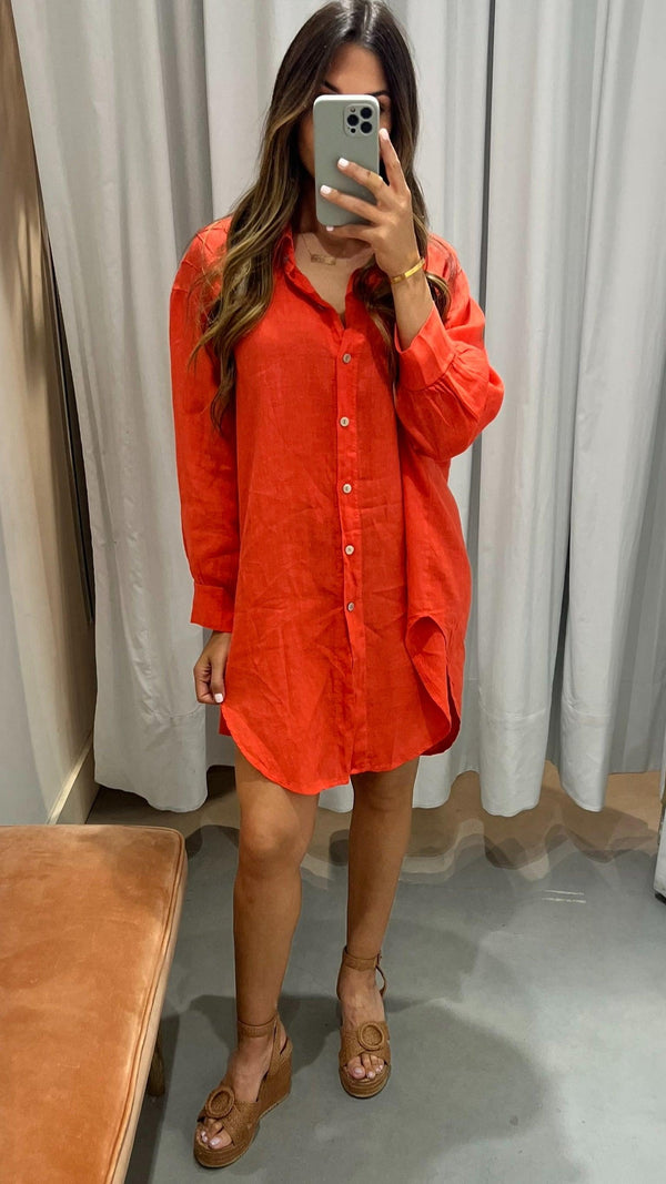 Martina Linen Button Up Dress - PRINZZESA BOUTIQUE