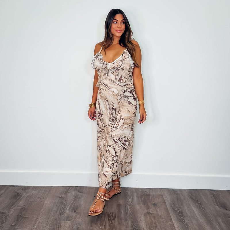 Niamh Snake Print Maxi Dress