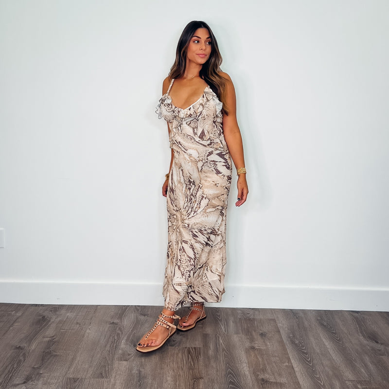 Niamh Snake Print Maxi Dress