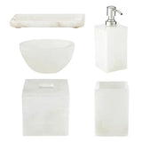 Five Piece White Alabaster Bathroom Set - PRINZZESA BOUTIQUE