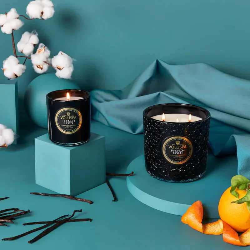 French Linen Luxe Candle - PRINZZESA BOUTIQUE