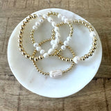 Single Pearl Gold Beaded Bracelet - PRINZZESA BOUTIQUE