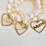 Mama Pave Heart Bracelet