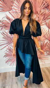 Glam Gal Black Top - PRINZZESA BOUTIQUE
