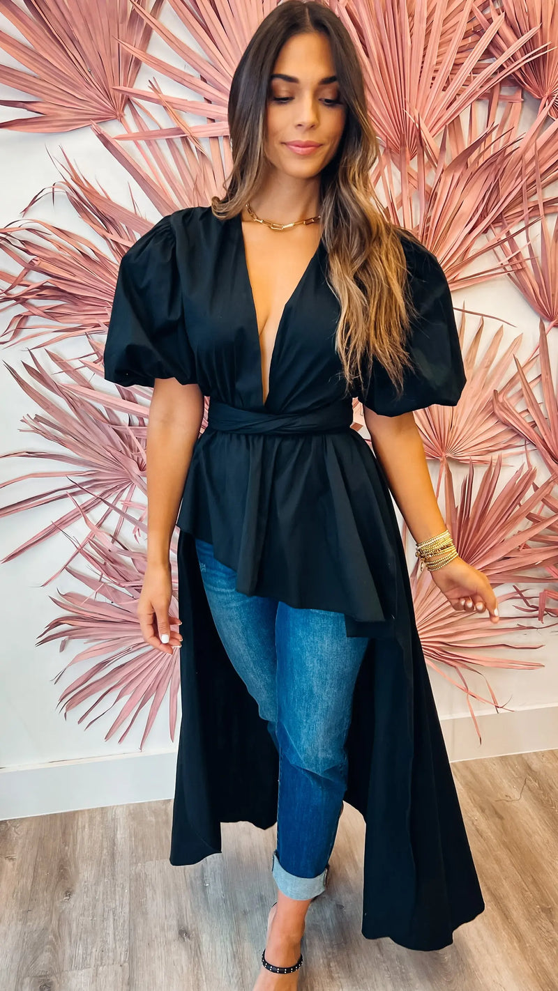 Glam Gal Black Top - PRINZZESA BOUTIQUE