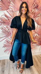 Glam Gal Black Top - PRINZZESA BOUTIQUE