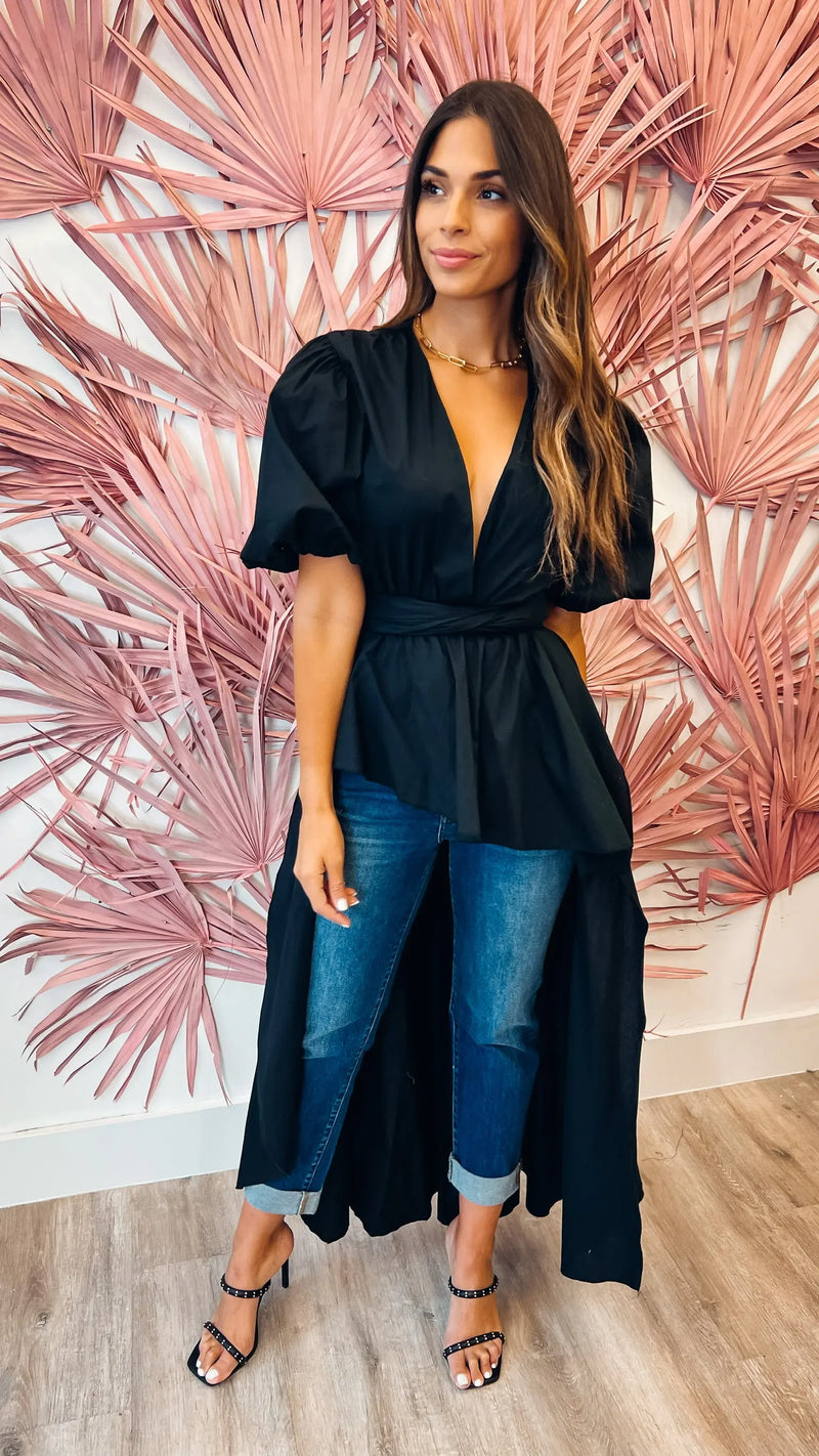 Glam Gal Black Top - PRINZZESA BOUTIQUE