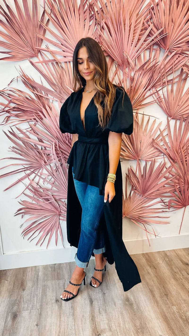 Glam Gal Black Top - PRINZZESA BOUTIQUE