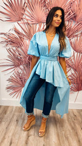Glam Gal Blue Top - PRINZZESA BOUTIQUE