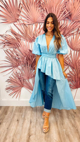 Glam Gal Blue Top - PRINZZESA BOUTIQUE